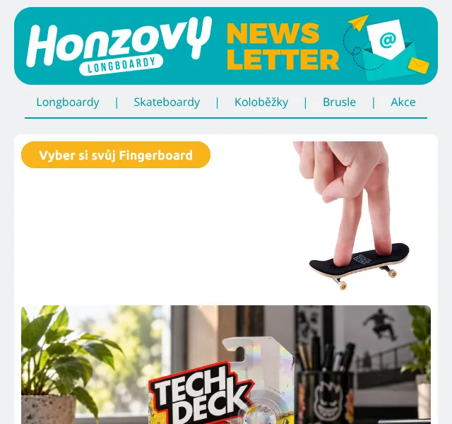 Honzovy Longboardy: Tech Deck Fingerboardy 169 Kč