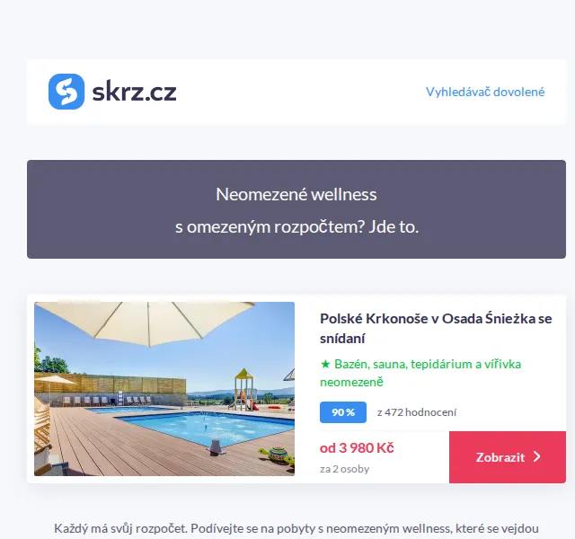 Vánoce na Skrz: Neomezené wellness do 3 000 Kč za osobu – červenec 2026 | Nuslet.cz