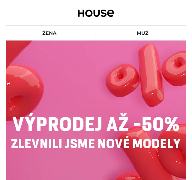 HOUSE: Sleva až 50 % na výprodej oblečení a doplňků – červen 2026 | Nuslet.cz
