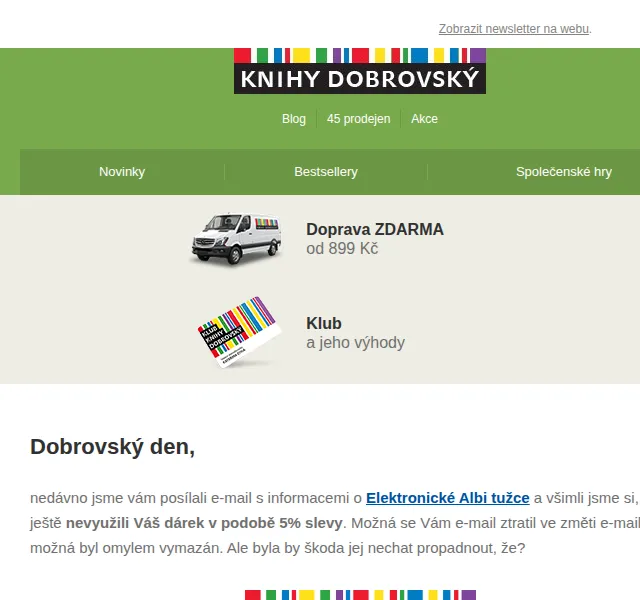KnihyDobrovsky.cz: 5% sleva na Albi tužku – červen 2026 | Nuslet.cz