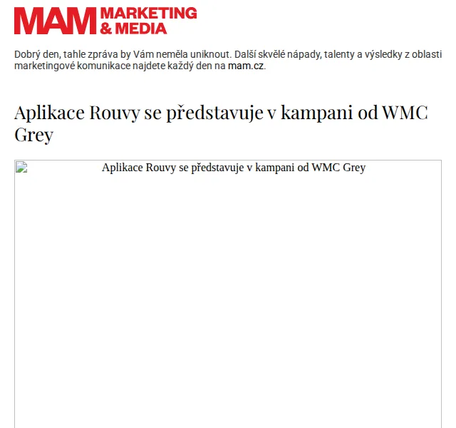 Marketing & Media: Rouvy kampaň od WMC Grey – červenec 2026 | Nuslet.cz