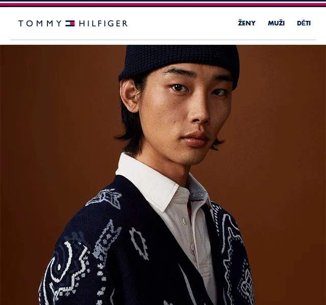 Tommy Hilfiger: Vzorované svetry a potisky bandana – červen 2026 | Nuslet.cz