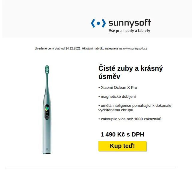Sunnysoft: Xiaomi Oclean X Pro a teploměr Thermopro – červen 2026 | Nuslet.cz