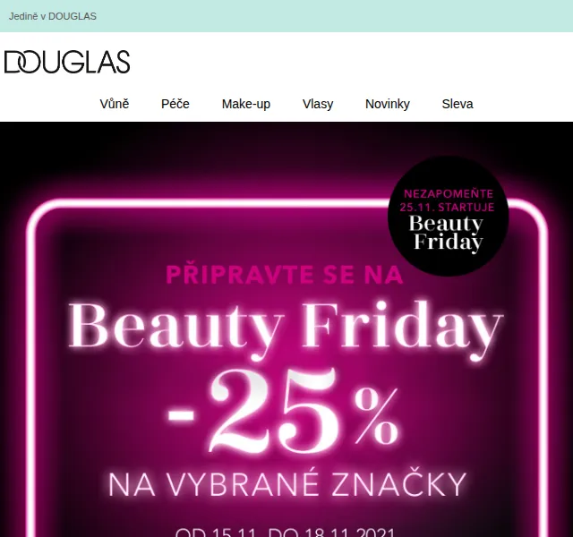 Douglas CZ: Beauty Friday Warm Up 25% sleva – Červen 2026 | Nuslet.cz