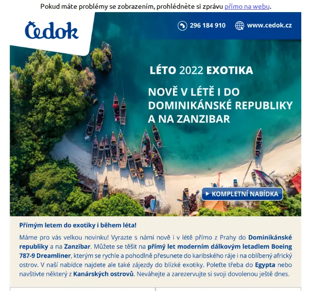 Čedok: Přímým letem do exotiky – červen 2026 | Nuslet.cz