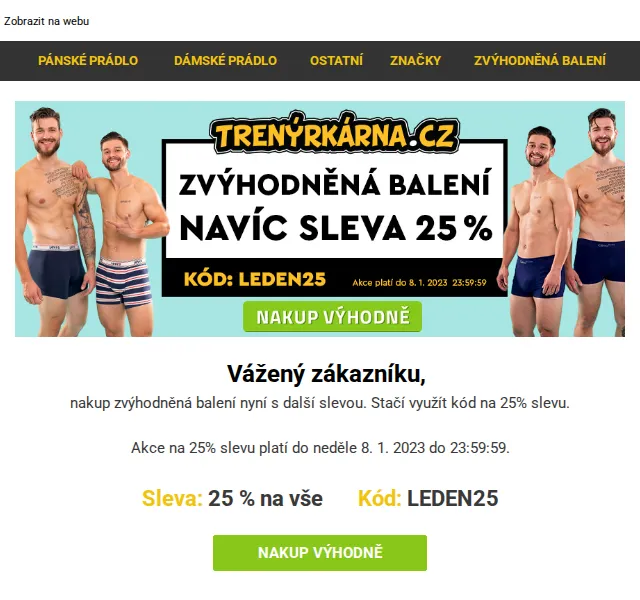 Lukáš z Trenýrkárna.cz: 25% sleva na balení – červen 2026 | Nuslet.cz