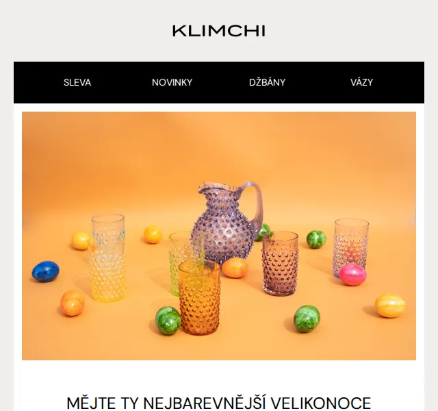 KLIMCHI: Novinky a slevy na ručně foukané sklo – červen 2026 | Nuslet.cz