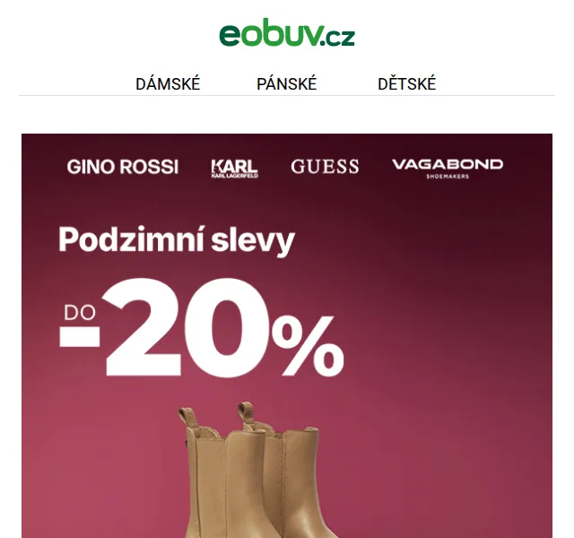 eobuv.cz: Sleva do -20 % na podzimní boty – červenec 2026 | Nuslet.cz