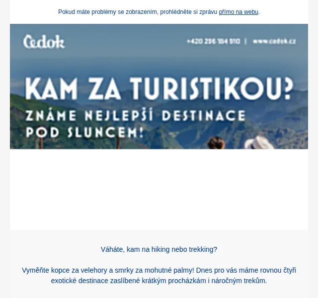 Čedok: Hiking a trekking v exotice – červenec 2026 | Nuslet.cz