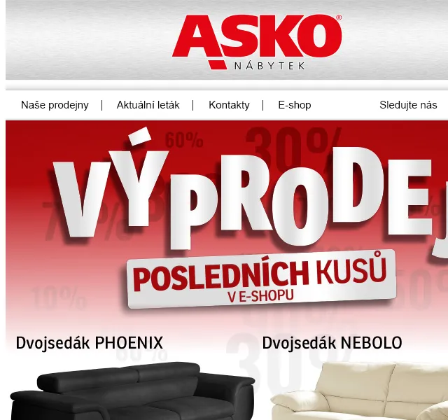 Asko Nábytek: Výprodej posledních kusů – červen 2026 | Nuslet.cz