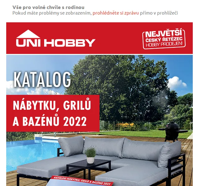 UNI HOBBY: Nový katalog nábytku, grilů a bazénů – červenec 2026 | Nuslet.cz