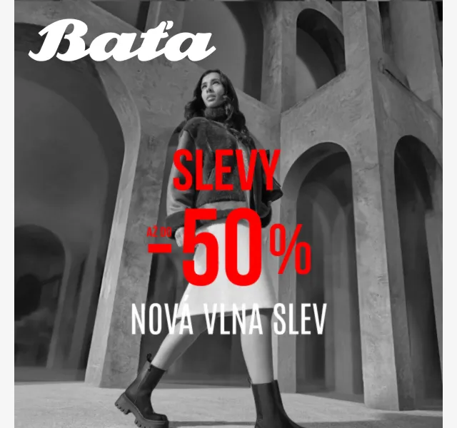 Baťa: Sleva až -50 % na boty a obuv – duben 2026