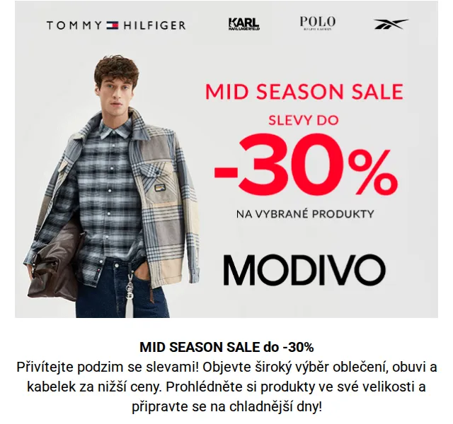 Modivo: MID SEASON SALE do -30% – červenec 2026 | Nuslet.cz