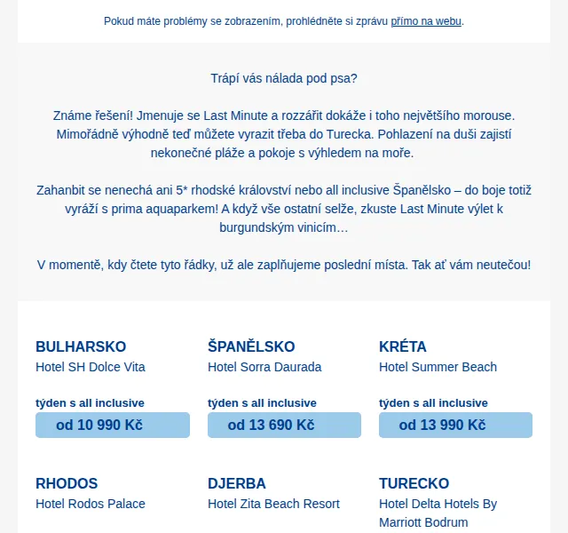 Čedok: Last Minute zájezdy od 7 990 Kč – červenec 2026 | Nuslet.cz