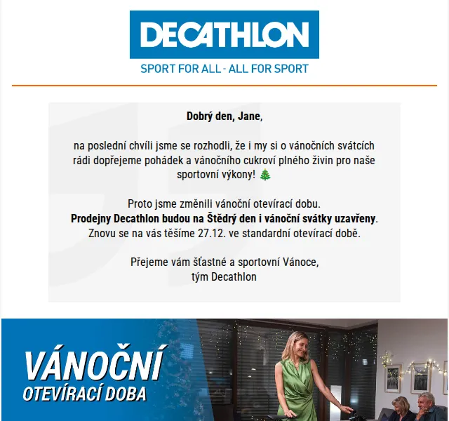 Decathlon: Vánoční zavření prodejen – červen 2026 | Nuslet.cz