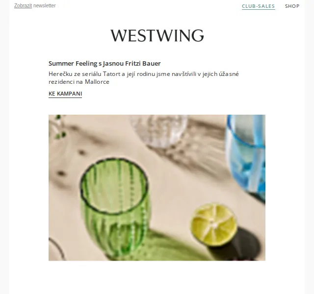Westwing: Letní inspirace s Jasnou Fritzi Bauer – červenec 2026 | Nuslet.cz