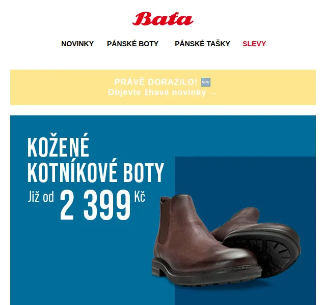 Baťa: Nová kolekce kožených kotníkových bot již od 2 399 Kč – červenec 2026 | Nuslet.cz