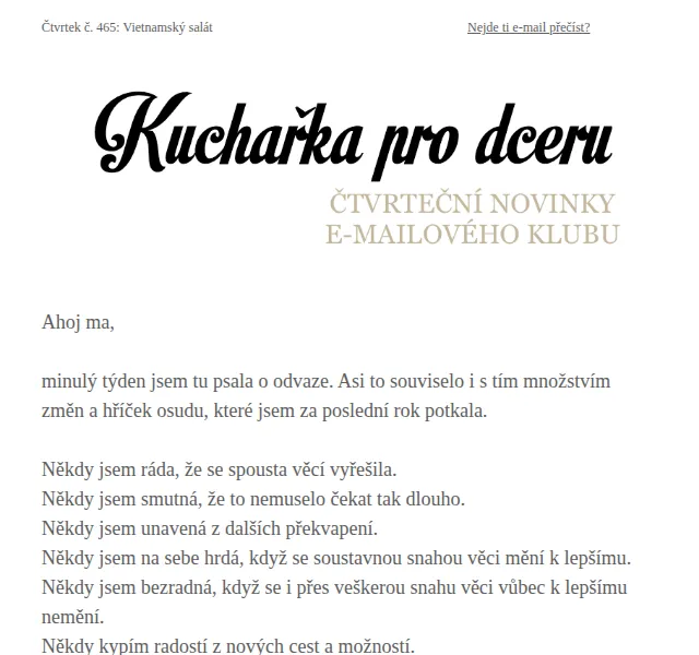 Florentýna - Kuchařka pro dceru: Vietnamský salát – červenec 2026 | Nuslet.cz