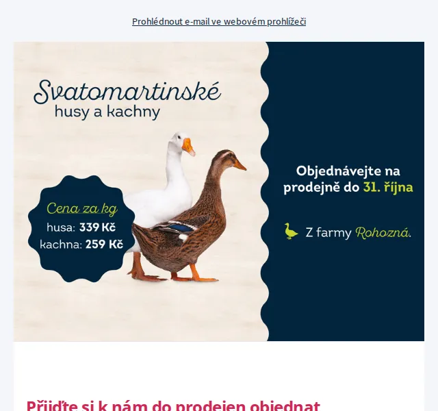 Sklizeno: Svatomartinské husy a kachny – červenec 2026 | Nuslet.cz