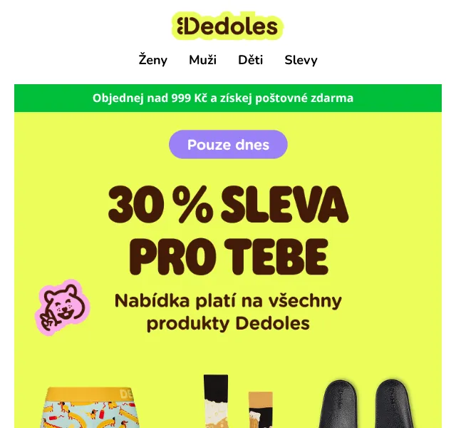 Dedoles: Sleva 30 % na všechny produkty – srpen 2026 | Nuslet.cz