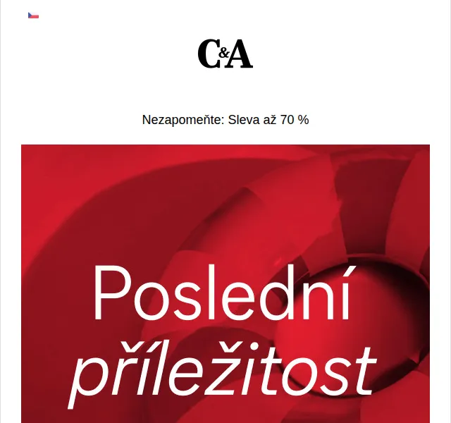 C&A: Výprodej se slevami až 70 % – červenec 2026 | Nuslet.cz