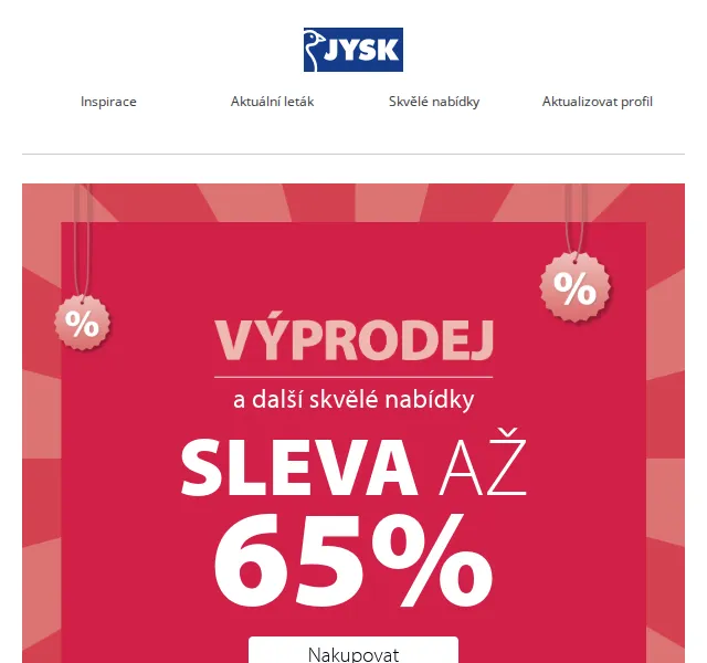 JYSK: Výprodej se slevami až 65 % – červenec 2026 | Nuslet.cz